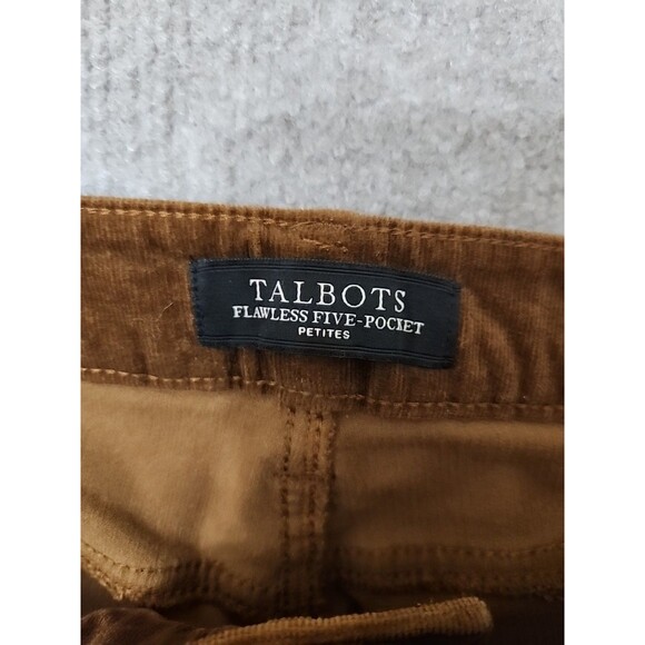 Talbots Flare Flawless Five-Pocket Corduroy Pants Womens 8 Petite Brown Stretch - Picture 6 of 9
